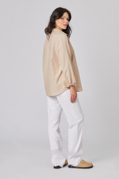 Блуза полуприталенная с рубашечным воротником на пуговицах Rivoli 2405.1 теплый_бежевый - фото 5