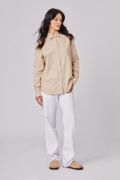 Блуза полуприталенная с рубашечным воротником на пуговицах Rivoli 2405.1 теплый_бежевый - фото 4