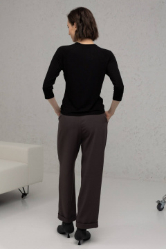 Брюки свободного кроя с карманами и высокой посадкой Romgil РТ0043-ПЭ5 серый_графит - фото 2