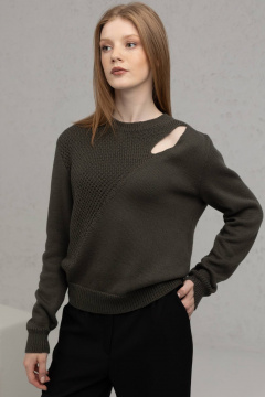 Брюки свободного кроя из ткани с карманами и эластичным поясом Romgil РТ0043-ПЭ5 черный - фото 3