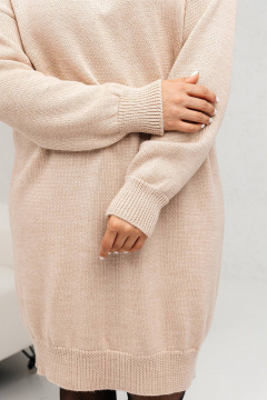 Платье из мягкого трикотажа с воротником-стойкой, демисезонное Romgil 895ШТЗ светлый_опаловый - фото 4