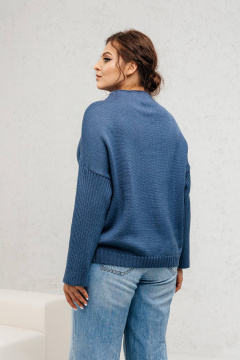 Джемпер классический из мягкой пряжи с прямым силуэтом Romgil 941ШТЗ индиго - фото 2