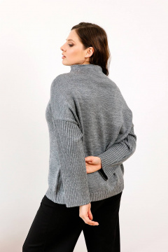 Джемпер серый из вязаной трикотажной пряжи для офиса и повседневности Romgil 941ШТЗ серый - фото 2