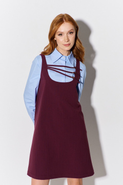 Красный сарафан прямого кроя на подкладке из текстиля FLAIM 1087.03 бургунди - фото 4