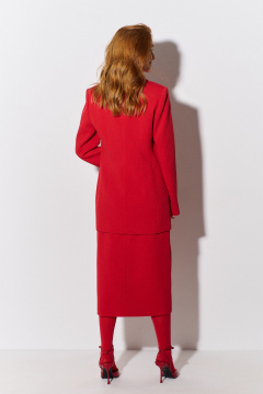 Жакет приталенный двубортный из костюмной ткани с карманами FLAIM 1089.01 красный - фото 5