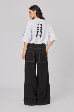 Джинсы расклешенные из текстиля с низкой посадкой Rivoli 5223 чёрный - фото 2