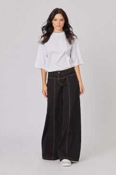 Джинсы расклешенные из текстиля с низкой посадкой Rivoli 5223 чёрный - фото 1