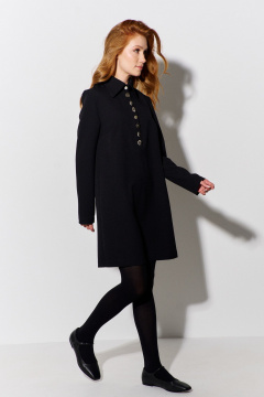 Платье прямого силуэта с воротником рубашечного типа FLAIM 1093.01 черный - фото 3