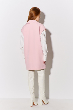 Демисезонный жилет прямого кроя из костюмной ткани FLAIM 1096.01 розовый - фото 3