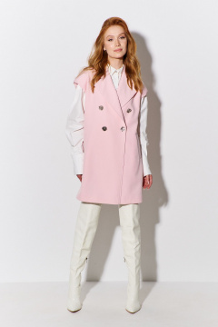 Демисезонный жилет прямого кроя из костюмной ткани FLAIM 1096.01 розовый - фото 1