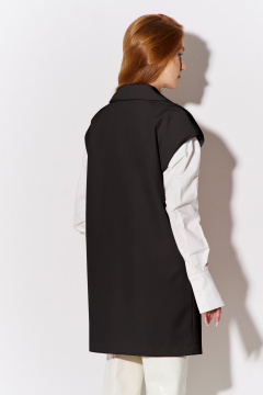 Черный жилет с карманами из костюмной ткани FLAIM 1096.03 черный - фото 2