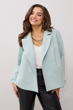 Жакет демисезонный бирюзовый двубортный MALI 124-040 бирюза - фото 2