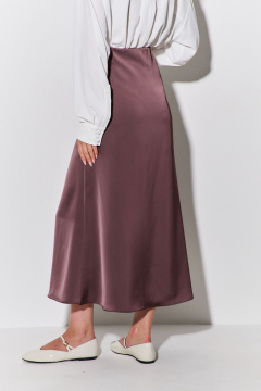 Юбка А-силуэта из шелковой ткани с эластичной тесьмой FLAIM 1101.01 шоколад - фото 3