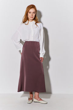 Юбка А-силуэта из шелковой ткани с эластичной тесьмой FLAIM 1101.01 шоколад - фото 1