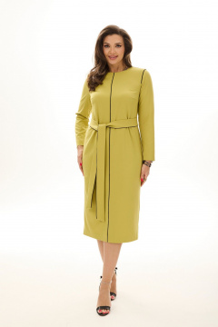 Платье полуприлегающего силуэта с поясом MALI 424-025 горчица - фото 1