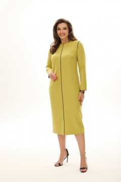 Платье полуприлегающего силуэта с поясом MALI 424-025 горчица - фото 3