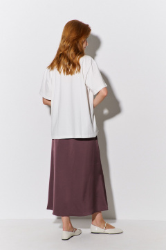 Майка и юбка комплект свободного кроя из трикотажа FLAIM 1104.02 молочный- шоколад - фото 2