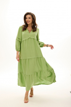 Платье с завышенной талией и многослойной юбкой MALI 424-007 салат - фото 4