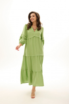 Платье с завышенной талией и многослойной юбкой MALI 424-007 салат - фото 3