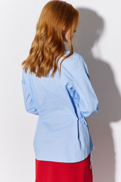 Голубая приталенная рубашка с завязками по талии из текстиля FLAIM 1111 голубой - фото 2