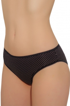 Трусы женские трикотаж высокие по бедру, средняя посадка ЛЕДИ ГРАНД 201101-1 черный_в_горошек - фото 1