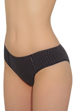 Трусы женские трикотаж со средним вырезом, декоративная тесьма ЛЕДИ ГРАНД 201190 черный_в_горошек - фото 1