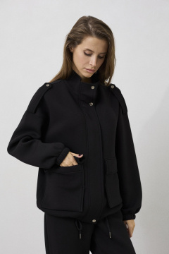 Комплект из текстильных брюк и жакета с молнией и резинкой DAVA 2214 черный - фото 5