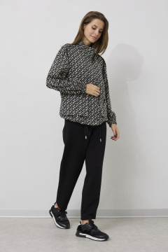 Жакет свободного силуэта из трикотажа, карманы, кулиса снизу DAVA 3214 черно-серый - фото 3