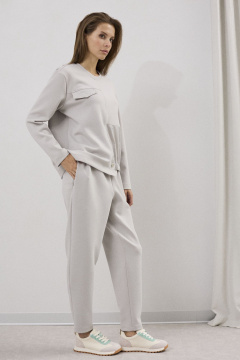 Комплект брюки и джемпер с вставкой из плащевки DAVA 2215 серый - фото 2