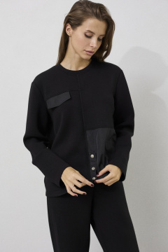 Короткая дубленка из искусственного меха с карманами DAVA 2215 черный - фото 3