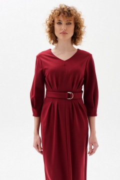 Платье с защипами и разрезом из трикотажа Morozov Amavie 1.1975_B1_Selena_марсала - фото 5