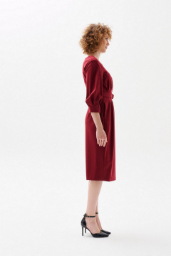 Платье с защипами и разрезом из трикотажа Morozov Amavie 1.1975_B1_Selena_марсала - фото 4
