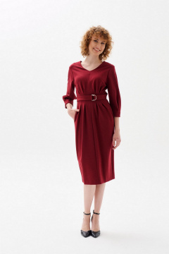 Платье с защипами и разрезом из трикотажа Morozov Amavie 1.1975_B1_Selena_марсала - фото 1