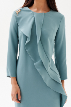 Платье прямого силуэта за колено с вытачками и воланами Morozov Amavie 1.2038_A1_Zaneka_голубой - фото 3