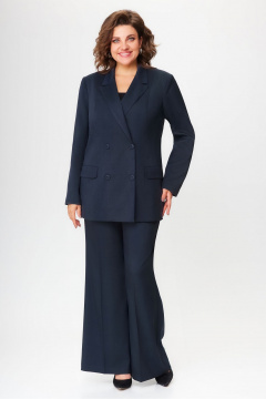 Синий сезонный костюм из текстиля для деловых и casual образов VIPPRIMO 108 графит - фото 2
