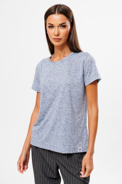 Голубой трикотажный джемпер из мягкого хлопка для повседневности Kivviwear 4216.03 - фото 2