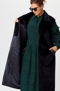 Демисезонный жилет из искусственного меха и экокожи с карманами SOVA 11245 черный - фото 5