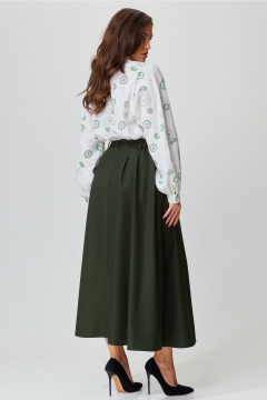 Белая блуза с вертикальными подрезами и кружевом Andina city 5020-24 белый - фото 5