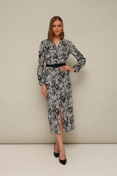 Платье с анималистичным принтом и разрезом в среднем шве PUR PUR 11-274/3 - фото 1