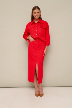 Джинсовый комплект жакет и юбка на каждый день PUR PUR 11-286/5 - фото 1