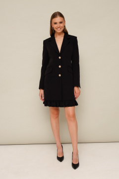 Деловое платье с рельефами, воротником пиджачного типа и оборкой PUR PUR 11-312 - фото 1