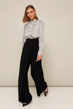 Современные брюки-кюлоты и блуза с воротником-стойкой PUR PUR 11-317 - фото 4