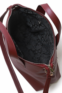 Кожаная сумка на один отдел с короткими ручками Galanteya 36723.23с929к45 бордо - фото 5