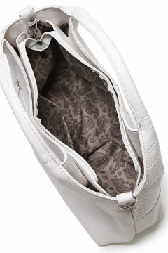 Летняя кожаная сумка с гладким дизайном и ручками Galanteya 37223.23с938к45 молочный - фото 5