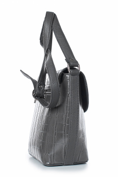 Серая экокожаная сумка на каждый день с вместительным размером Galanteya 4424.24с241к45 серый_т. - фото 4