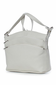 Сумка из экокожи на одно отделение с карманами и магнитом Galanteya 51123.24с109к45 молочный - фото 1