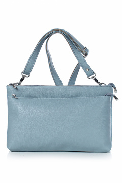Сумка экокожа с двумя отделениями и карманами на застежке Galanteya 51423.24с490к45 голубой - фото 2