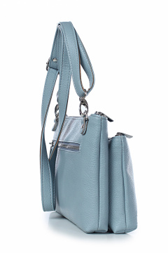 Сумка экокожа с двумя отделениями и карманами на застежке Galanteya 51423.24с490к45 голубой - фото 4