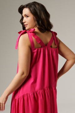 Розовый сарафан из текстиля с орезным ярусом для лета Панда 135580w розовый - фото 4