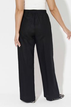 Демисезонные широкие брюки из льна с прорезными карманами Панда 180861w черный - фото 5